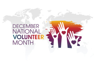 vector graphic of national volunteer month good for national volunteer month celebration. flat design. flyer design.flat illustration.