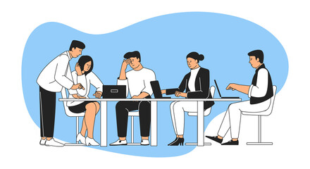 Team brainstorming. People working together. Business meeting