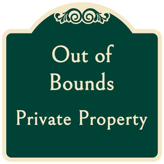decorative private property sign no trespassing warning sign