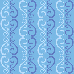 Seamless tile pattern in traditional style. Simple abstract spiral shapes. Flat vector graphics.