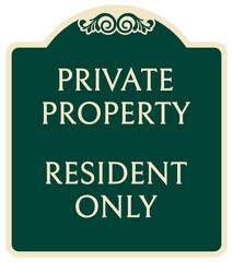 decorative private property sign no trespassing warning sign
