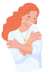 Happy young woman. Laughing joyful person character