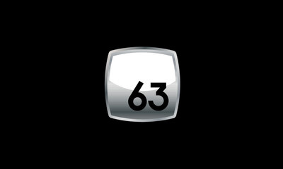 63 New Number Metal Silver Modern Logo