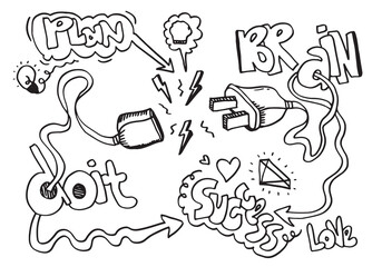 Business doodle success for concept design. vector illustration.