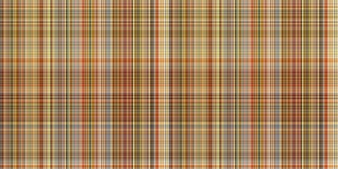 Woodland brown tartan seamless border textile. Tonal autumnal forest plaid with organic texture. banner of orange stripe for rough washi tape.