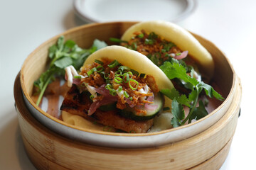 Gaoobao Taiwanese dumplings with grilled pork belly and pickles