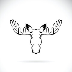 Vector of deer moose head design on white background. Wild Animals. Easy editable layered vector illustration.
