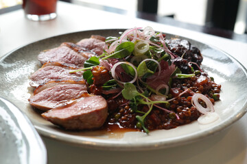 Duck Breast Steak and Oven Braised Duck Leg