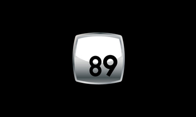 89 New Number Metal Silver Modern Logo