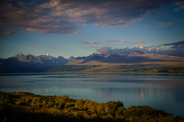 sunset over the lake