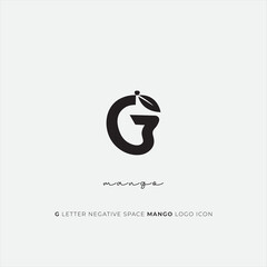 Fototapeta premium G letter with negative space mango logo icon