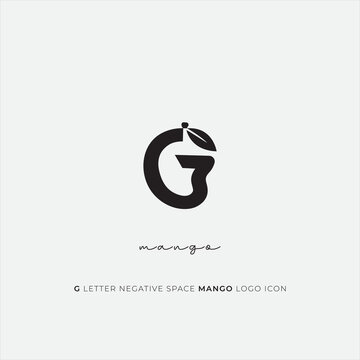 G letter with negative space mango logo icon