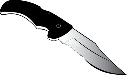 Simple folding pocket knife vector