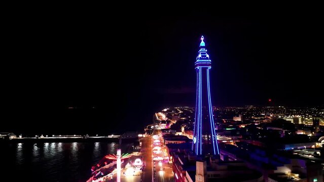 4k video footage of the illuminations at Blackpool in Lancashire, UK