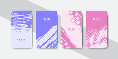 purple and pink pastel colors abstract grunge banners collection for social media template stories