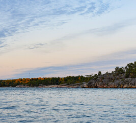 Landscape in the archipelago of Finland in autumn