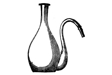 Laboratory Glass Bottle - 1897 Vintage Engraved Illustration