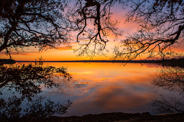 sunset on the river