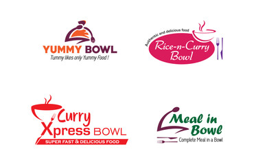 Restaurant Logo, Catering Logo, Meal in a Bowl, Logo vector, Eat in Logos