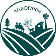 Agrofarm vector illustrator logo design