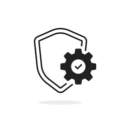 shield with gear like simple security service icon