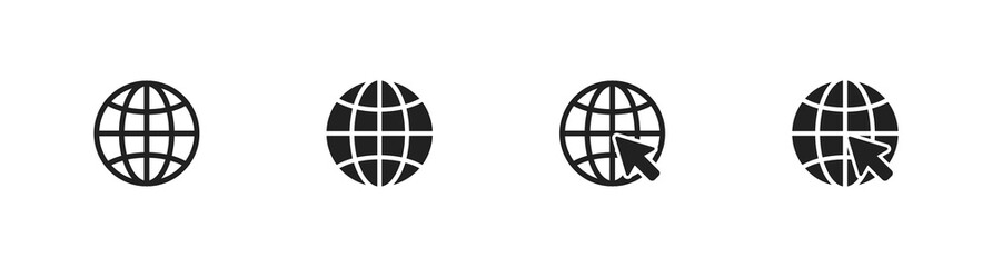 Internet icon set. World global symbol collection. Vector EPS 10