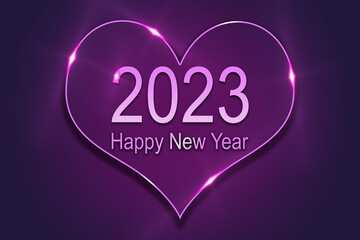 illustration 2023 Happy New Year Background Design. Lettering. greeting card