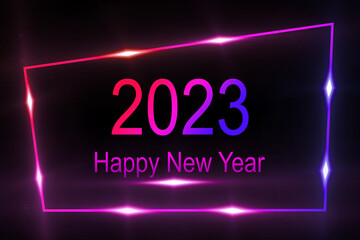 illustration 2023 Happy New Year Background Design. Lettering. greeting card