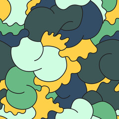 Abstract seamless cute pattern with curly shapes