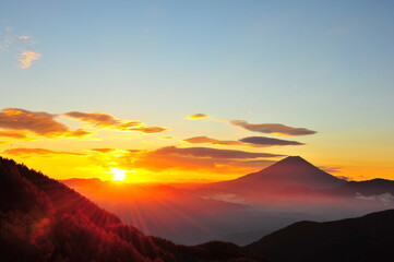 富士山と日の出