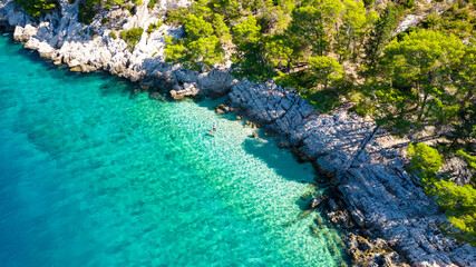 Croatia beach emerald on Igrane, Dalmatia, Croatia