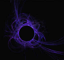 space fantasy illustration of blue planetary system on dark space background, art, design