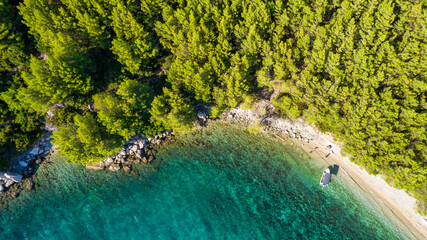 Croatia beach emerald on Igrane, Dalmatia, Croatia