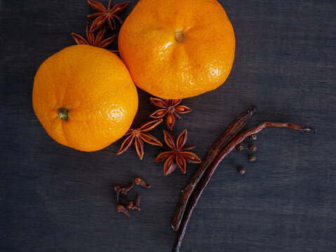 mandarin and spices, winter flavors