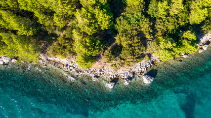 Beautiful view of the rocky coast of the sea