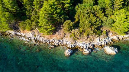 Croatia beach emerald on Igrane, Dalmatia, Croatia