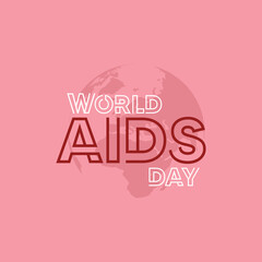 World AIDS day on 1st December. Aids Awareness Concept. Vector Illustration.