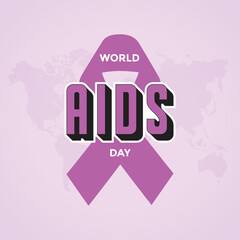 World AIDS day on 1st December. Aids Awareness Concept. Vector Illustration.