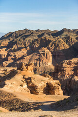 Charyn canyon rocky landscape. Kazakhstan