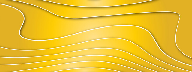 Abstract yellow papercut shapes background and topography map concept. Paper cut style design. Vector illustration.