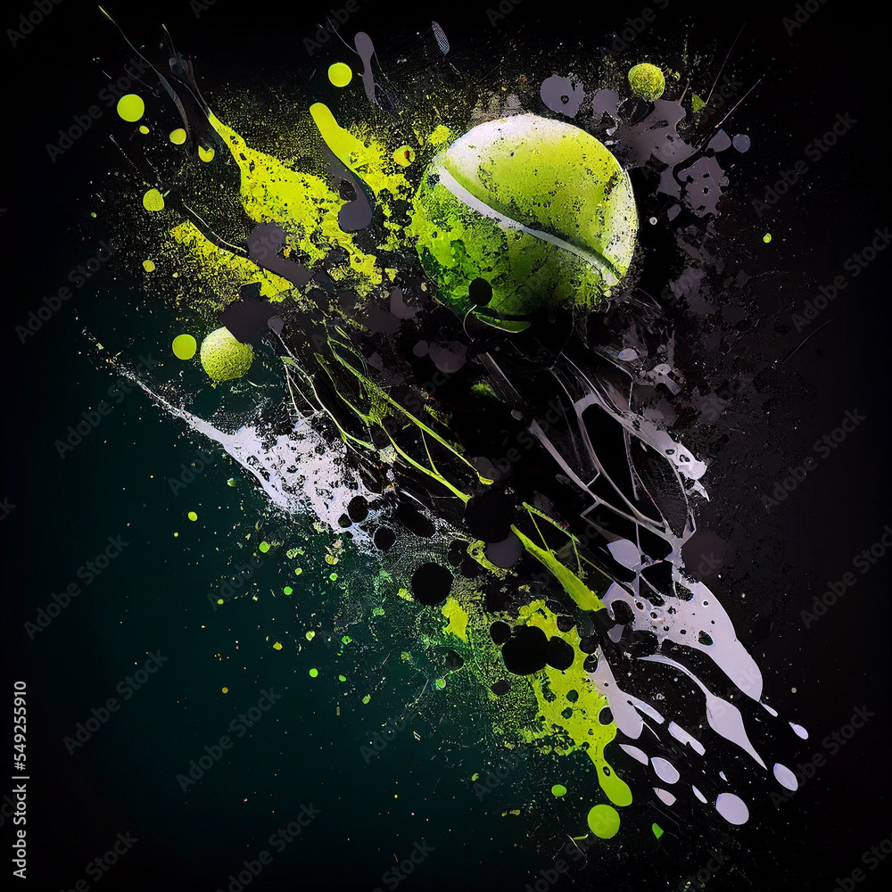 Wall mural Tennis. Colorful abstract tennis background. Sports poster illustration