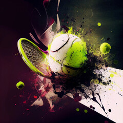 Tennis. Colorful abstract tennis background. Sports poster illustration