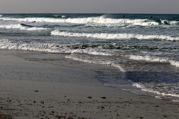 Coast of the Mediterranean Sea in northern Israel.