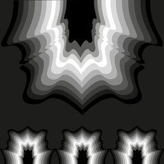 Creative art object with person silhouette on black background. Black and white style picture for interior. 