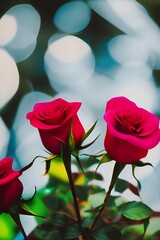 Fototapeta Czerwone róże w zbliżeniu obraz