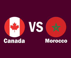 Canada And Morocco Flag With Names Symbol Design North America And Africa football Final Vector North American And African Countries Football Teams Illustration