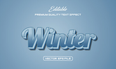 3d text effect winter-vector Template Design