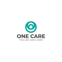 o letter plus human minimal logo template