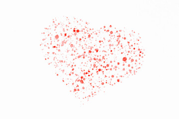 gouache paint paper red paint splash heart