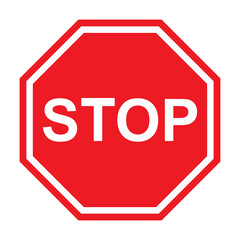 Red Stop Sign icon. Road Sign vector illustration